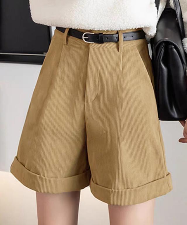 コーデュロイショートパンツ ハイウエスト SK21893114-8484 送料無料 即日発送-6