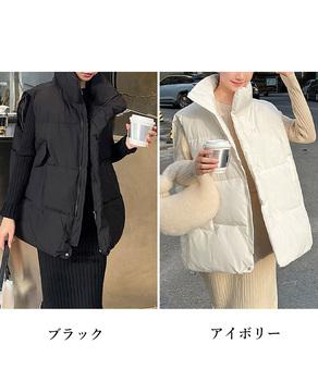 エコダウンベストレディース暖か中綿ベスト 送料無料 即日発送-1
