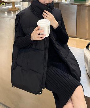 エコダウンベストレディース暖か中綿ベスト 送料無料 即日発送-3