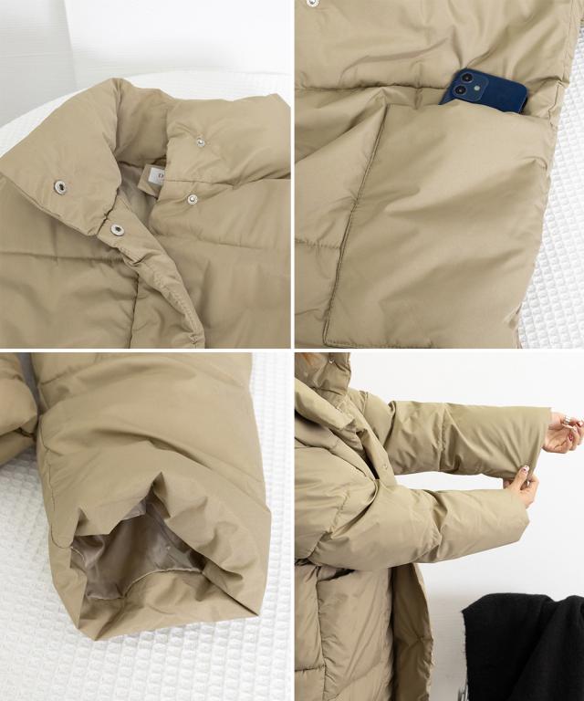 フェイクダウンコート 中綿 ロングコート 送料無料 即日発送-3