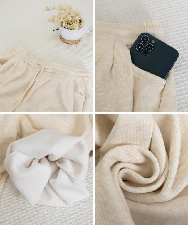 裏起毛ワイドパンツ 裏ボアイージーパンツ 送料無料 即日発送-3