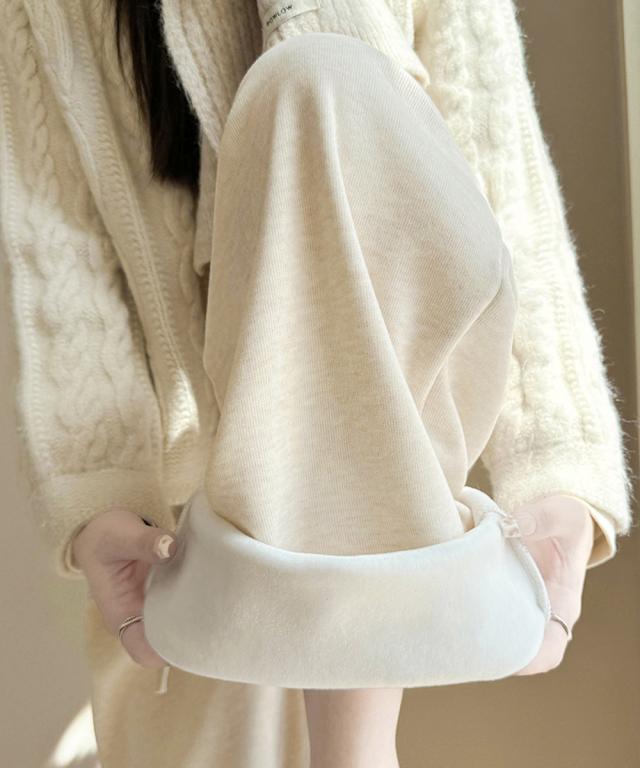 裏起毛ワイドパンツ 裏ボアイージーパンツ 送料無料 即日発送-6