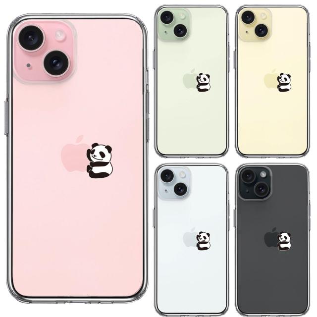 iPhone15Plus ケース クリア りんご に パンダ スマホケース 側面ソフト 背面ハード ハイブリッド  送料無料-1