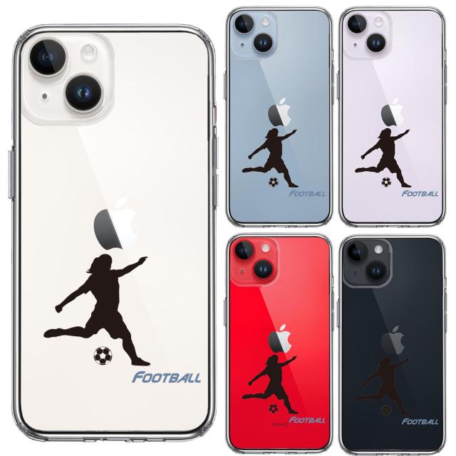 iPhone14 ケース クリア サッカー 女子 スマホケース 側面ソフト 背面ハード ハイブリッド  送料無料-1