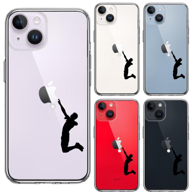 iPhone14Plus ケース クリア バレーボール サーブ スマホケース 側面ソフト 背面ハード ハイブリッド  送料無料-1