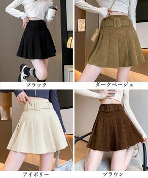 プリーツスカートコーデュロイミニスカート 送料無料 即日発送-1