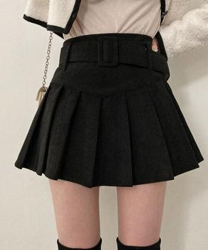 プリーツスカートコーデュロイミニスカート 送料無料 即日発送-2