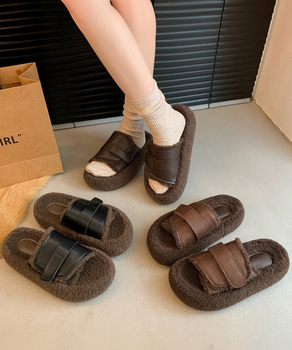 ファーサンダル 厚底 レトロボアサンダル 送料無料 即日発送-0