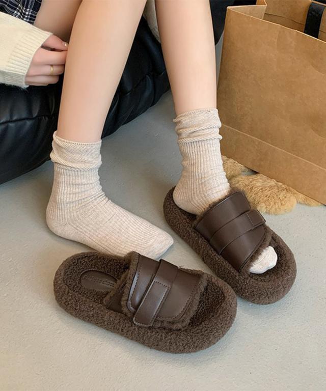 ファーサンダル 厚底 レトロボアサンダル 送料無料 即日発送-7