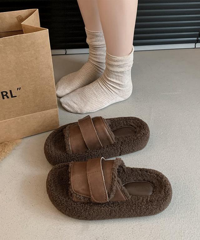 ファーサンダル 厚底 レトロボアサンダル 送料無料 即日発送-8