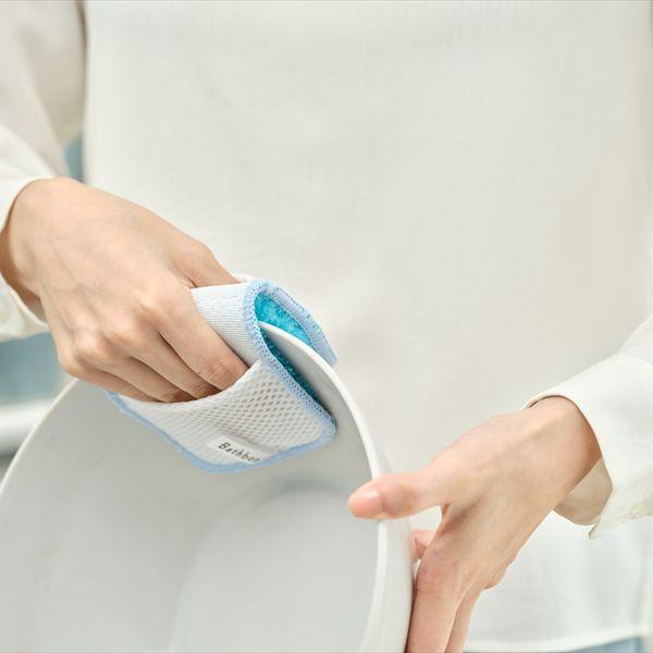 バスボンくん抗菌はさめるスポンジWポケットブルー 5個セット 送料無料 即日発送-5