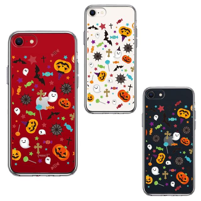 iPhoneSE ケース 第3世代 第2世代 クリア ハロウィン スマホケース 側面ソフト 背面ハード ハイブリッド  送料無料-1