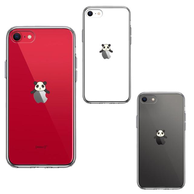 iPhoneSE ケース 第3世代 第2世代 クリア 寝そべり パンダ スマホケース 側面ソフト 背面ハード ハイブリッド  送料無料-1