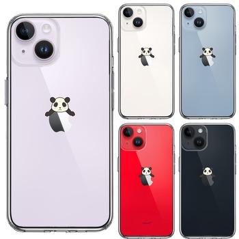 iPhone14Plus ケース クリア 寝そべり パンダ スマホケース 側面ソフト 背面ハード ハイブリッド  送料無料-1