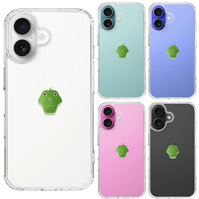 iPhone16 ケース クリア ワニ 鰐  顔だけ 爬虫類 スマホケース 側面ソフト 背面ハード ハイブリッド  送料無料-1