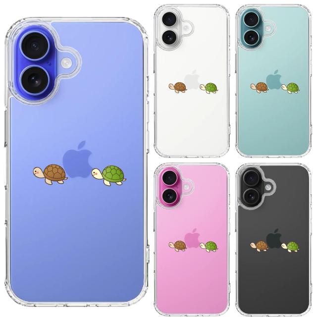iPhone16 ケース クリア カメ 亀 スマホケース 側面ソフト 背面ハード ハイブリッド  送料無料-1