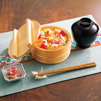 和食器 粋 椹ちらし桶 大 蓋付 日本製 送料無料-1