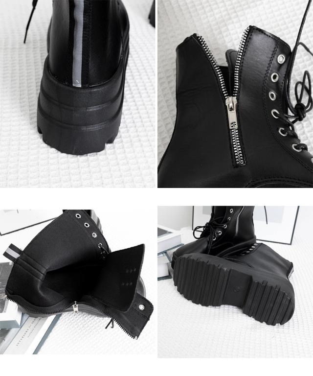 ショートブーツ厚底 ワークブーツ美脚脚長 送料無料 即日発送-3