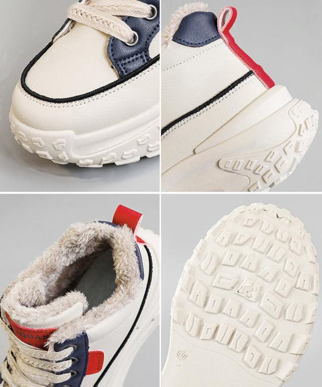 スニーカー 裏起毛 厚底スニーカー ハイカット 送料無料 即日発送-3