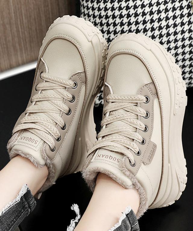 スニーカー 裏起毛 厚底スニーカー ハイカット 送料無料 即日発送-4