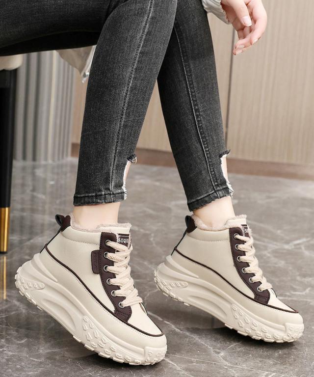 スニーカー 裏起毛 厚底スニーカー ハイカット 送料無料 即日発送-6