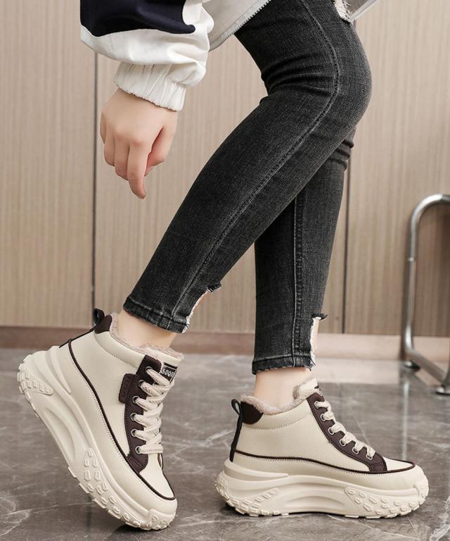 スニーカー 裏起毛 厚底スニーカー ハイカット 送料無料 即日発送-7