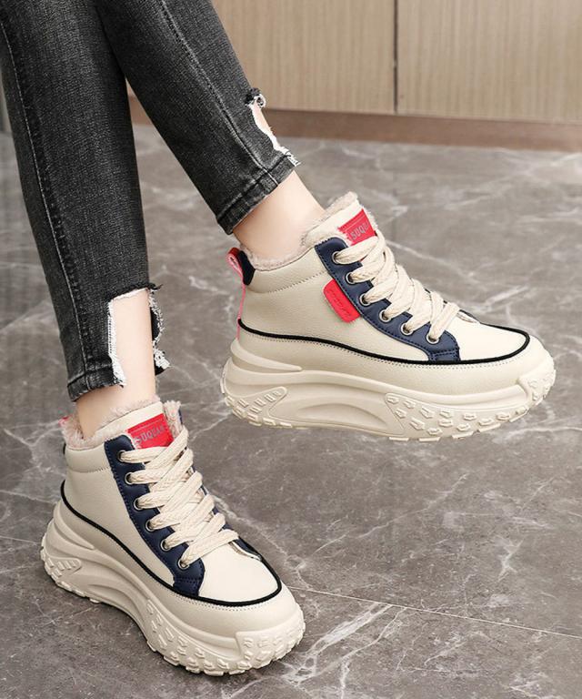 スニーカー 裏起毛 厚底スニーカー ハイカット 送料無料 即日発送-8