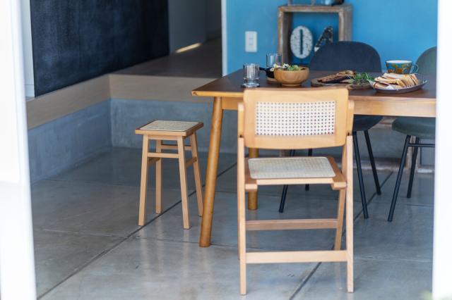 AMUスツール 天然ラタン かごめ編み 送料無料-11