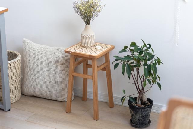 AMUスツール 天然ラタン かごめ編み 送料無料-12