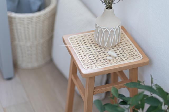 AMUスツール 天然ラタン かごめ編み 送料無料-15