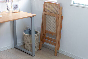 AMU フォールディングチェア 天然ラタン かごめ編み　ナチュラル 送料無料-16