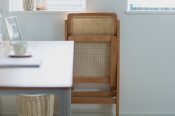 AMU フォールディングチェア 天然ラタン かごめ編み　ナチュラル 送料無料-18