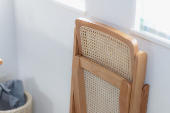 AMU フォールディングチェア 天然ラタン かごめ編み　ナチュラル 送料無料-21