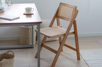 AMU フォールディングチェア 天然ラタン かごめ編み　ナチュラル 送料無料-24