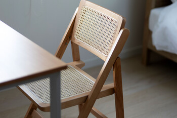 AMU フォールディングチェア 天然ラタン かごめ編み　ナチュラル 送料無料-28