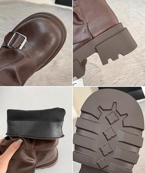 ショートブーツ 厚底カバーミドルブーツ 送料無料 即日発送-9