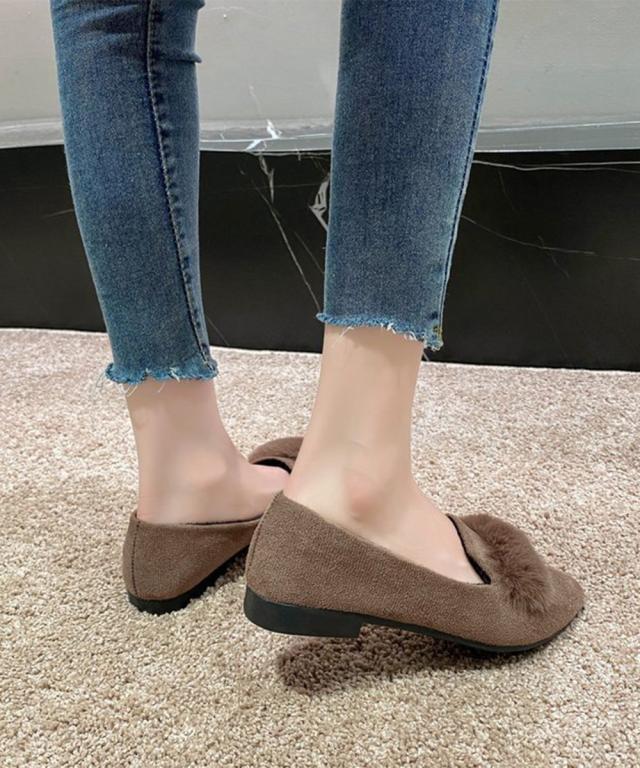 ファー付きパンプスポインテッドトゥ 送料無料 即日発送-7