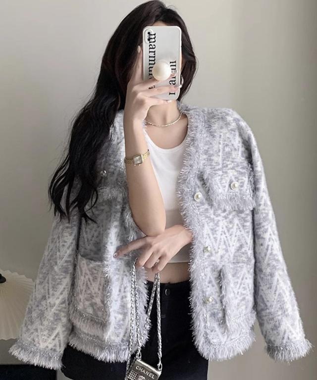 ラメツイード風ジャケット レディース 送料無料 即日発送-3