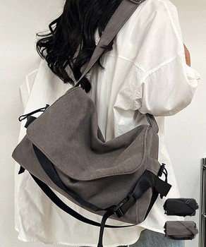 ビッグキャンバスショルダーバッグ 大容量 送料無料 即日発送-0