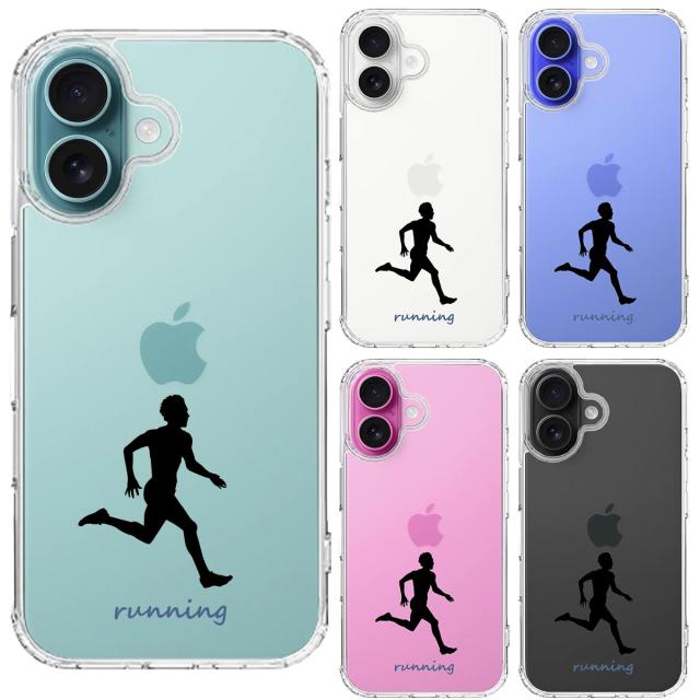 iPhone16 ケース クリア ランニング 2 スマホケース 側面ソフト 背面ハード ハイブリッド 送料無料-1