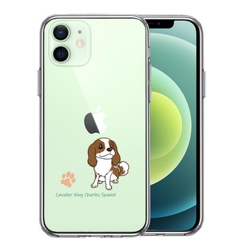 iPhone12 ケース クリア キャバリア キング チャールズ スパニエル スマホケース 側面ソフト 背面ハード ハイブリッド  送料無料-0