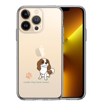 iPhone13Pro ケース クリア キャバリア キングチャールズスパニエル スマホケース 側面ソフト 背面ハード ハイブリッド  送料無料-0