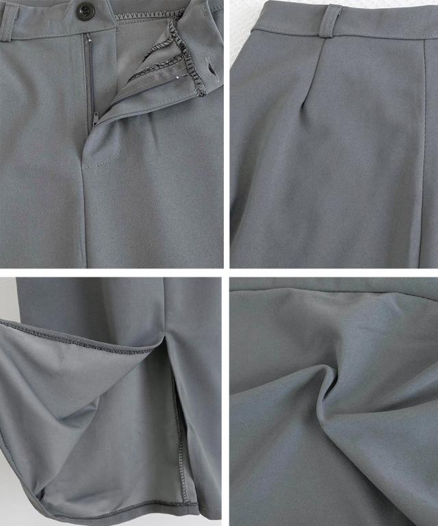 ハイウエストスリットロングスーツスカート 送料無料 即日発送-3