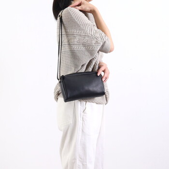 シュリンクレザー横型BOX ショルダーバッグ 斜めがけ   COOCO 送料無料 即日発送-18