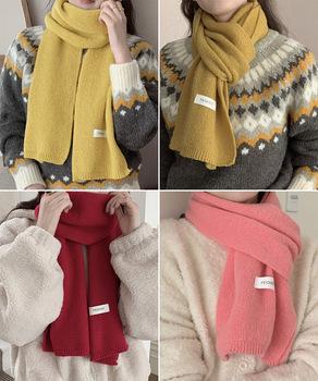 ニットマフラー 無地ニットストール 送料無料 即日発送-9