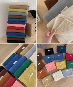 ニットマフラー 無地ニットストール 送料無料 即日発送-3