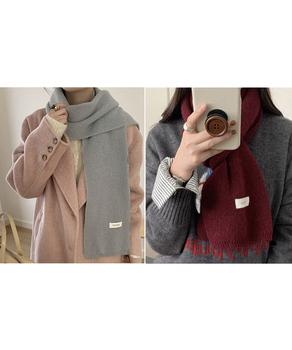 ニットマフラー 無地ニットストール 送料無料 即日発送-5