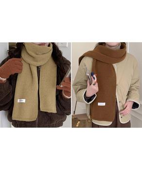 ニットマフラー 無地ニットストール 送料無料 即日発送-6