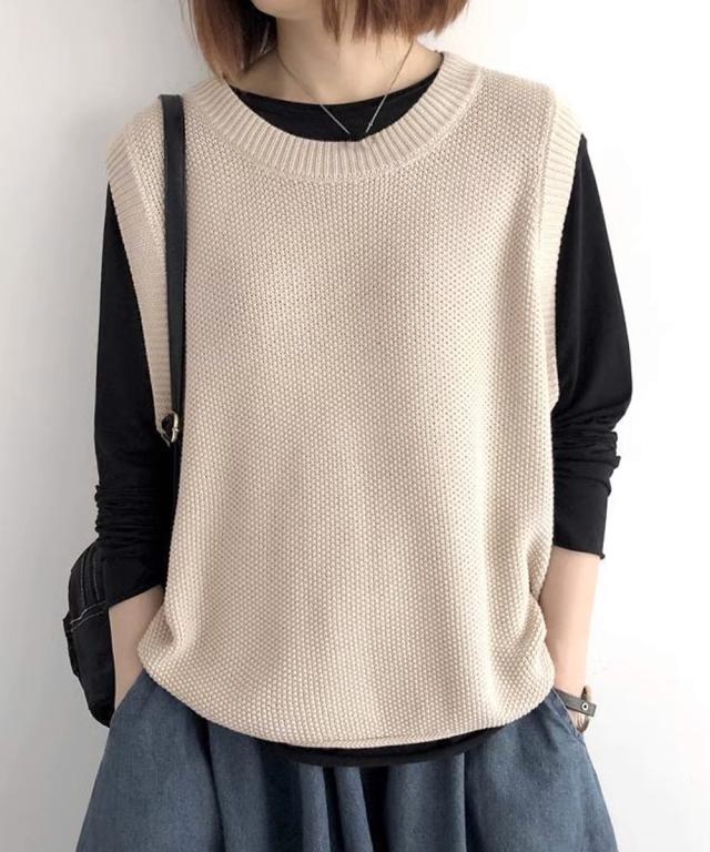 ニットベスト レディースチョッキ 重ね着 SK22040574-1030 送料無料 即日発送-5