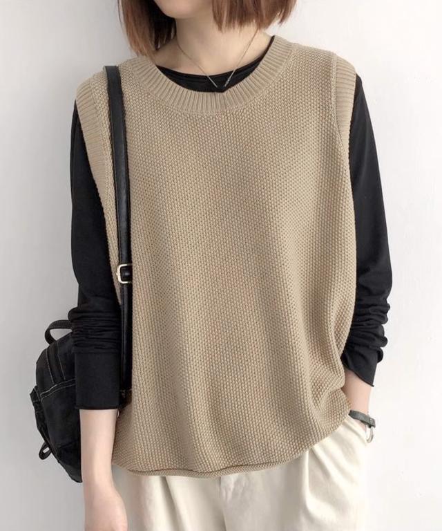 ニットベスト レディースチョッキ 重ね着 SK22040574-1030 送料無料 即日発送-7